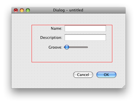 The form layout shown in Qt Designer