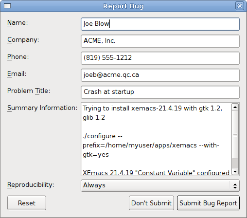 The dialog in GNOME