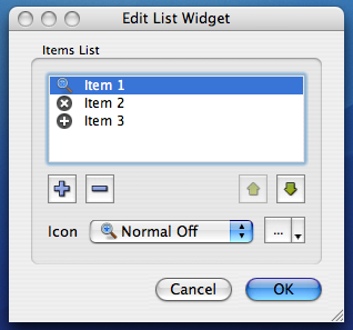 The icon selector widget