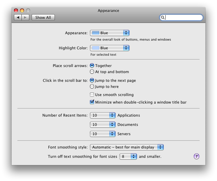 A dialog in Mac OS X