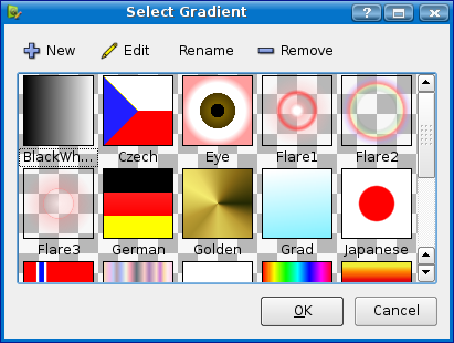 Selecting a gradient